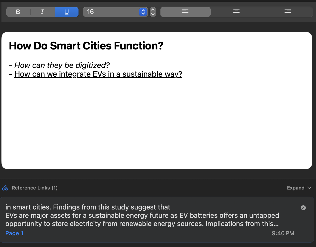 Rich-Text Notes workflow